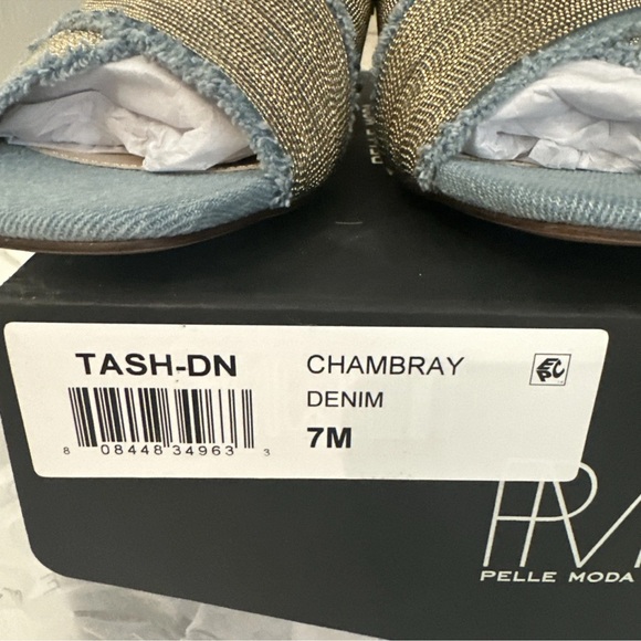 Pelle Moda Blue and Gold Mules - Picture 5 of 5